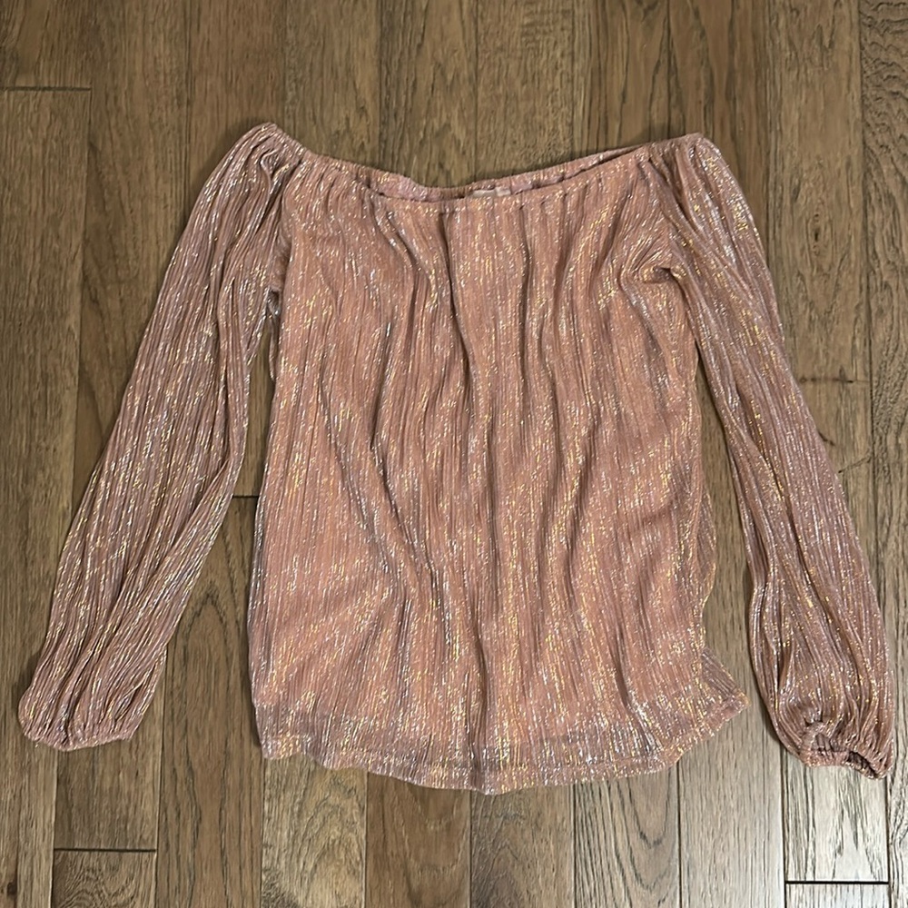 Sheer Sleeve Sparkle Top
